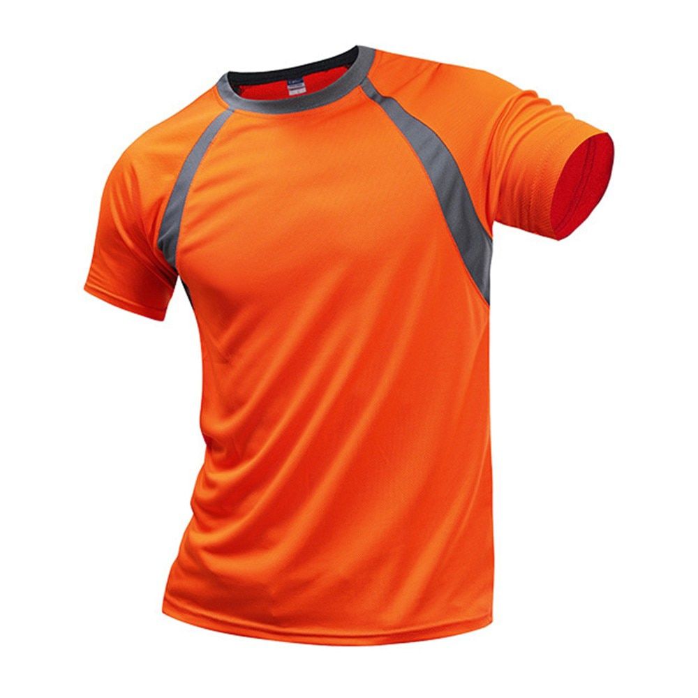 2021 Summer Men Breathable T-Shirt Quick Dry Athletic Wicking Cool Running Gym Sports Tops Training Jogging Shirt Gym Sportswear
