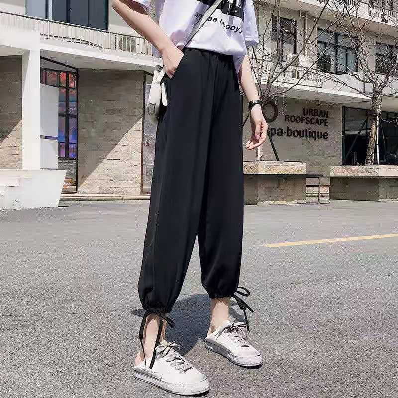 white pants woman high love waist pants sashes pockets office ladies pants fashion middle aged pants streetwear women