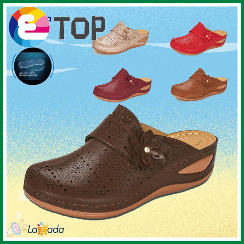 Top Sandal Women Hole shoes Retro Large Size Hollow Sandals Ladies Causal Slipper