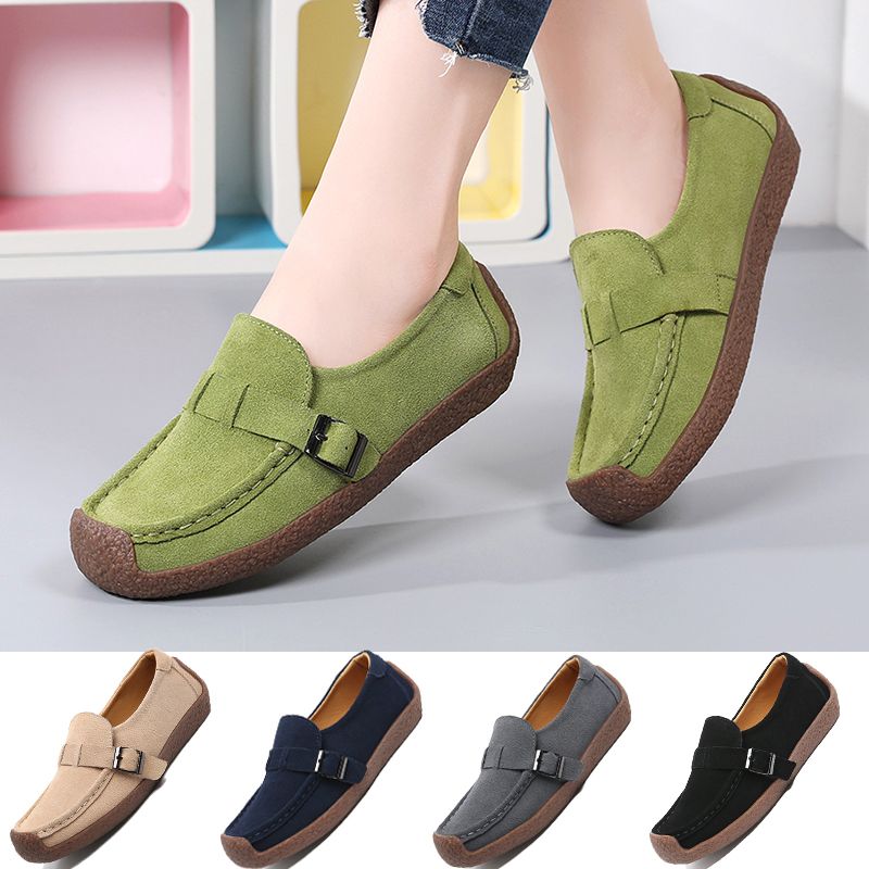 Shoes Woman High Quality 100% Leather ladies Flat Shoes Casual Loafers Women Shoes Flats Moccasins Lady Driving Shoes Croc Women Loafers
