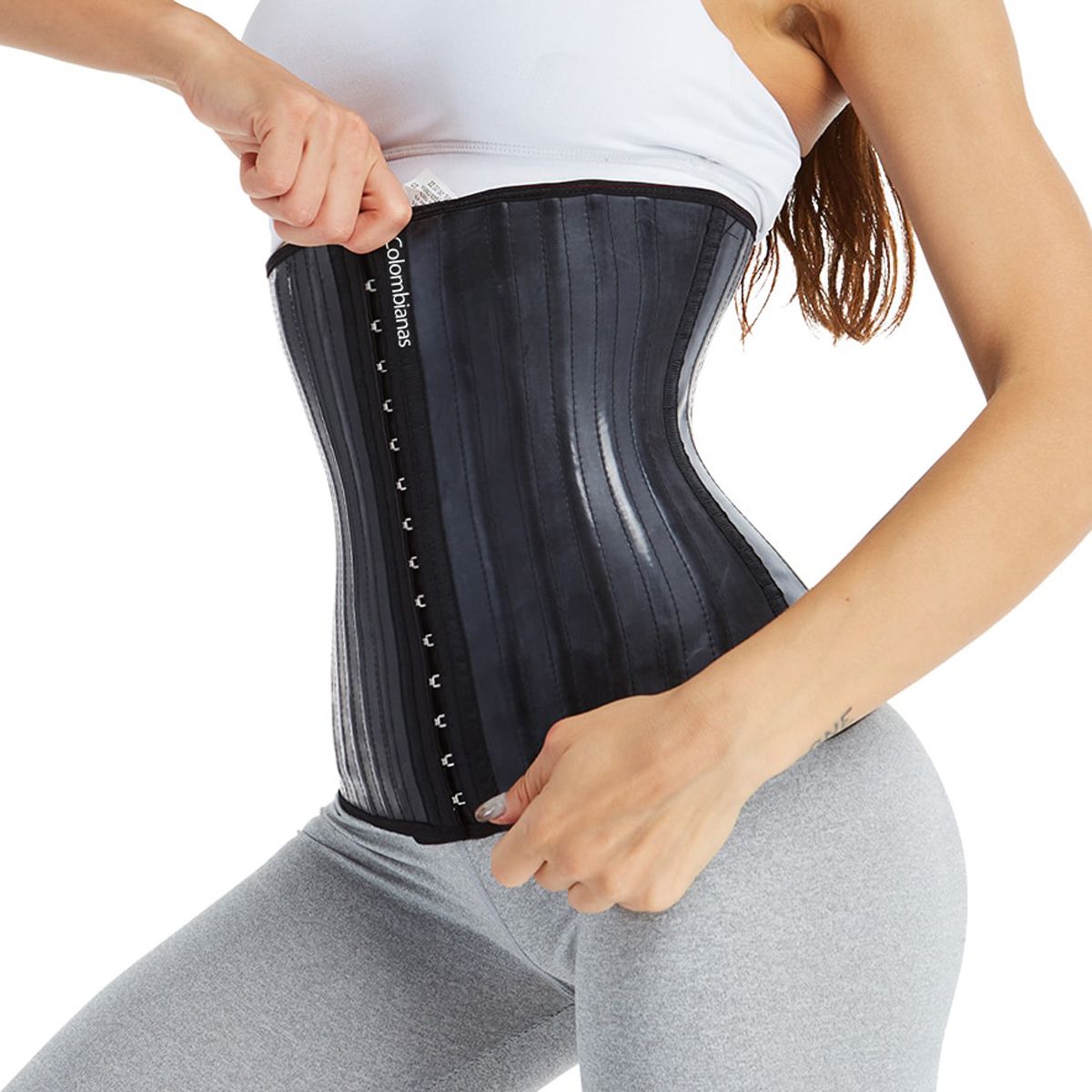 Colombianas Latex Waist Trainer Corset Top Slim Belt Modeling S 25/9 Steel Bones Waist Cincher Body Shaper Belly Binder