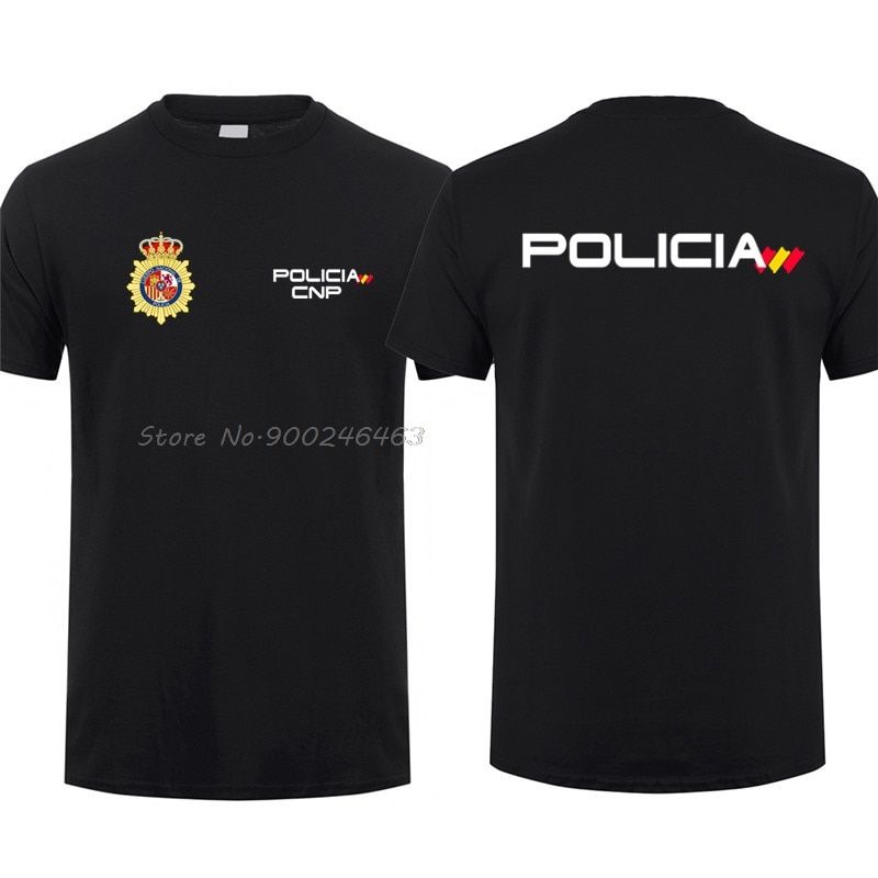 Spain National  T Shirt Man Cool Espana Policia CNP UIP UPR anti riot Force T-shirt Men Cotton Tees Harajuku Streetwear