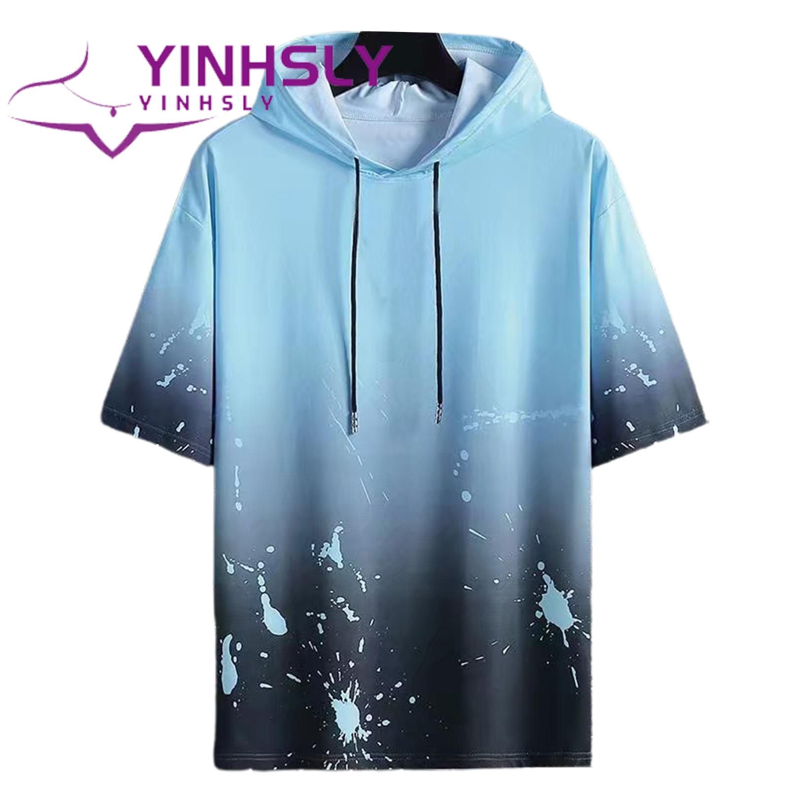 Summer Hoodie Soft Comforle Splash Ink Print Summer Hoodie