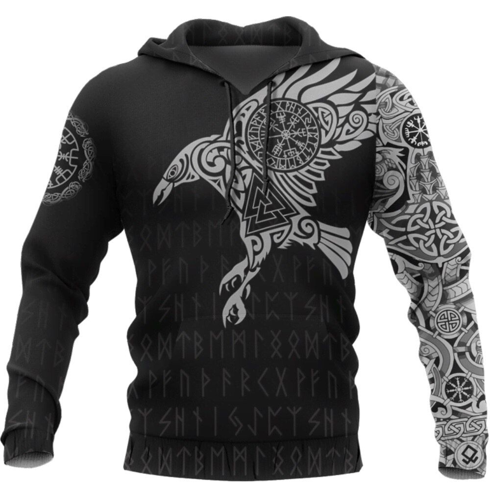 Classic brand design hoodies Beautiful Viking 3D Printed Sweatshirt Popular Unisex hoodie Viking Odin Tattoo jacket Streetwear