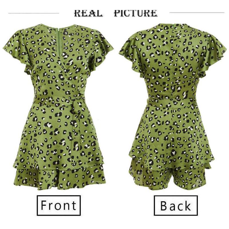 Sexy Dress Short Sleeve Deep V-Neck Ruffle Waist Belt Dress For Parties, Bars, Night Clubs, Women and Girls