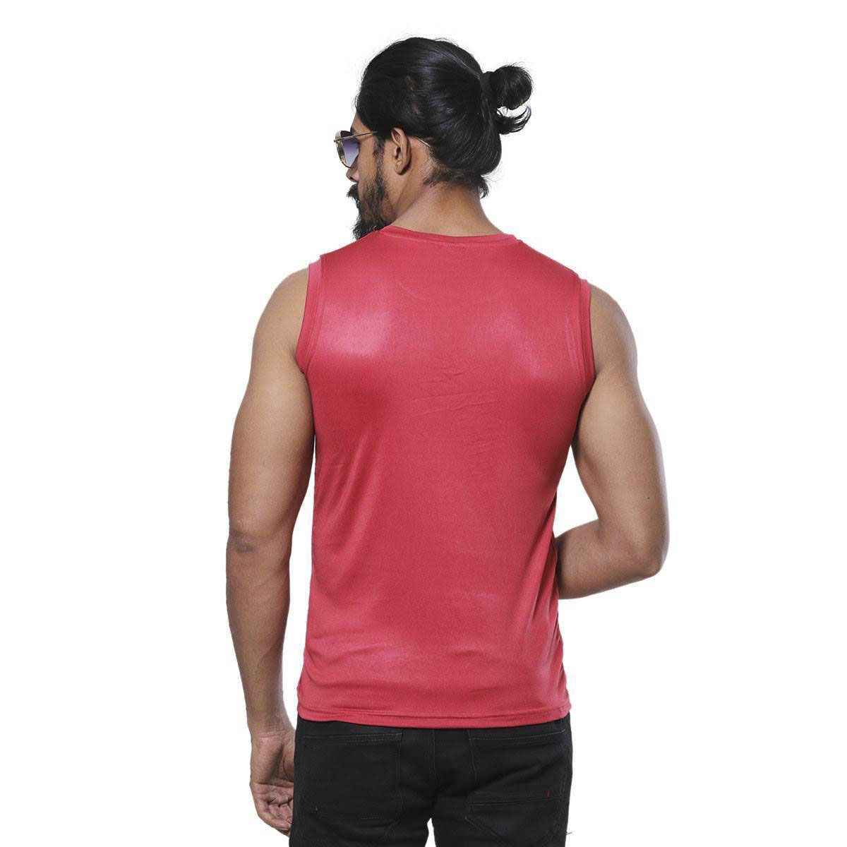 Polyester Casual T-shirt for Men - Chili Red
