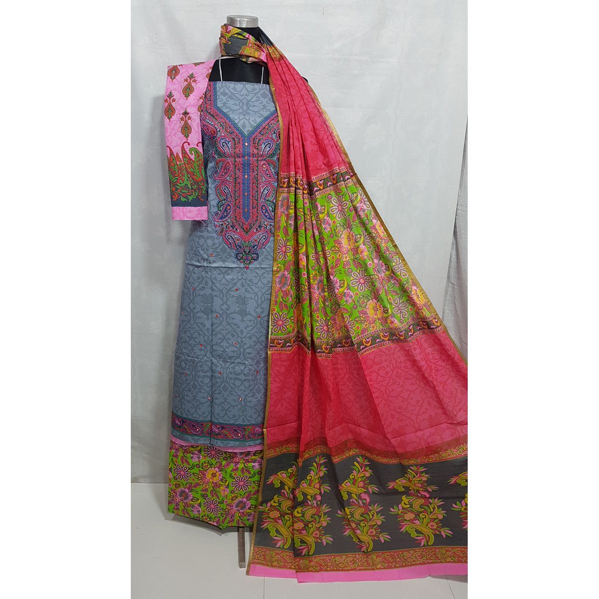 Nur Color Granted Butix Work Unstitched Three Piece Party Dresses (3 Piece)