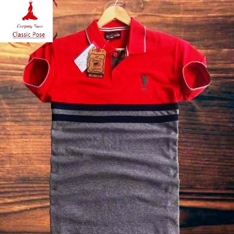 Red colour us polo shirt for men-