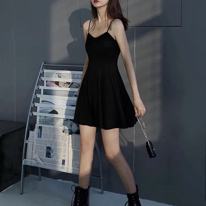 Sleeveless Dress Women Solid Elegant Plus Size 3XL Sheath Slim Black Dresses Summer Female  ple Ruffles Harajuku Casual
