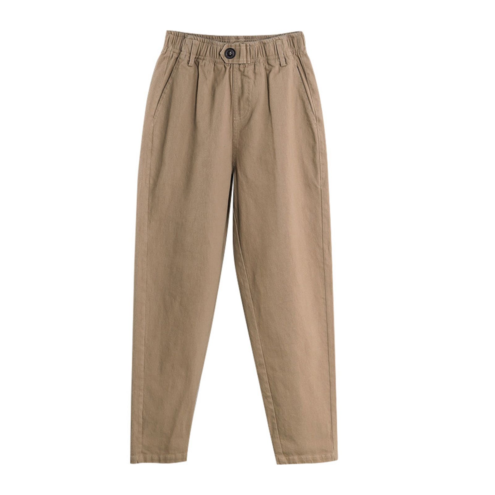 Women Pants Button Design Delicate Texture Women Trousers