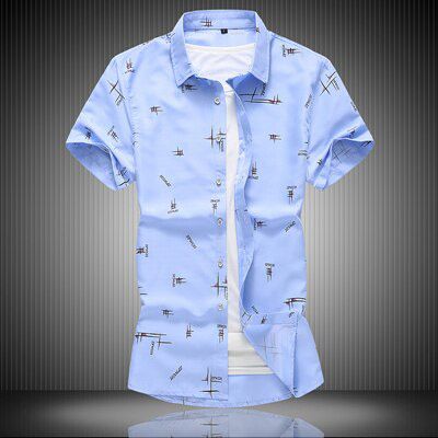 2019 summer Brand Men Short sleeve shirts letter printed casual Business male Shirts Camisas masculina Plus Size 5XL 6XL 7XL