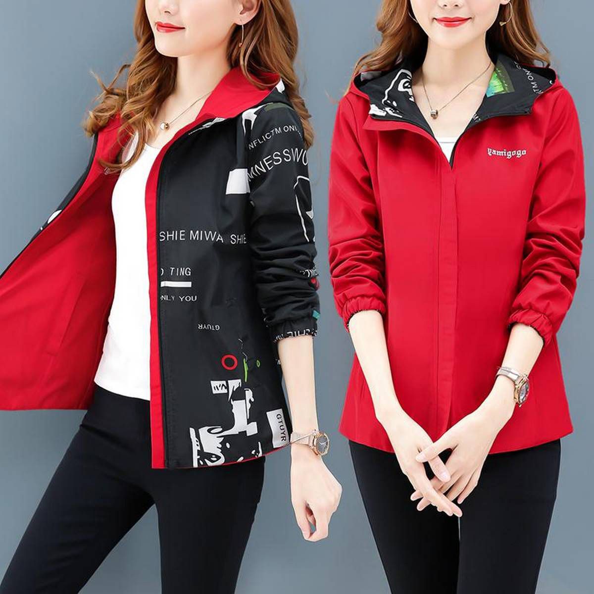 Fashion Women Double-faced Jacket M-4XL Women Thin Jacket Suit Loose Long Sleeves Outerwear