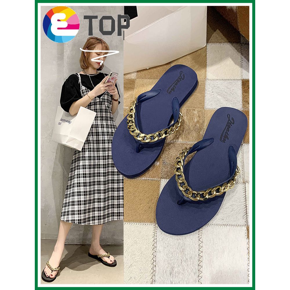 2cm Flip Flop Chaim Metal Mules Office Ladies Soft Wedge Women Beach Slippers for Women