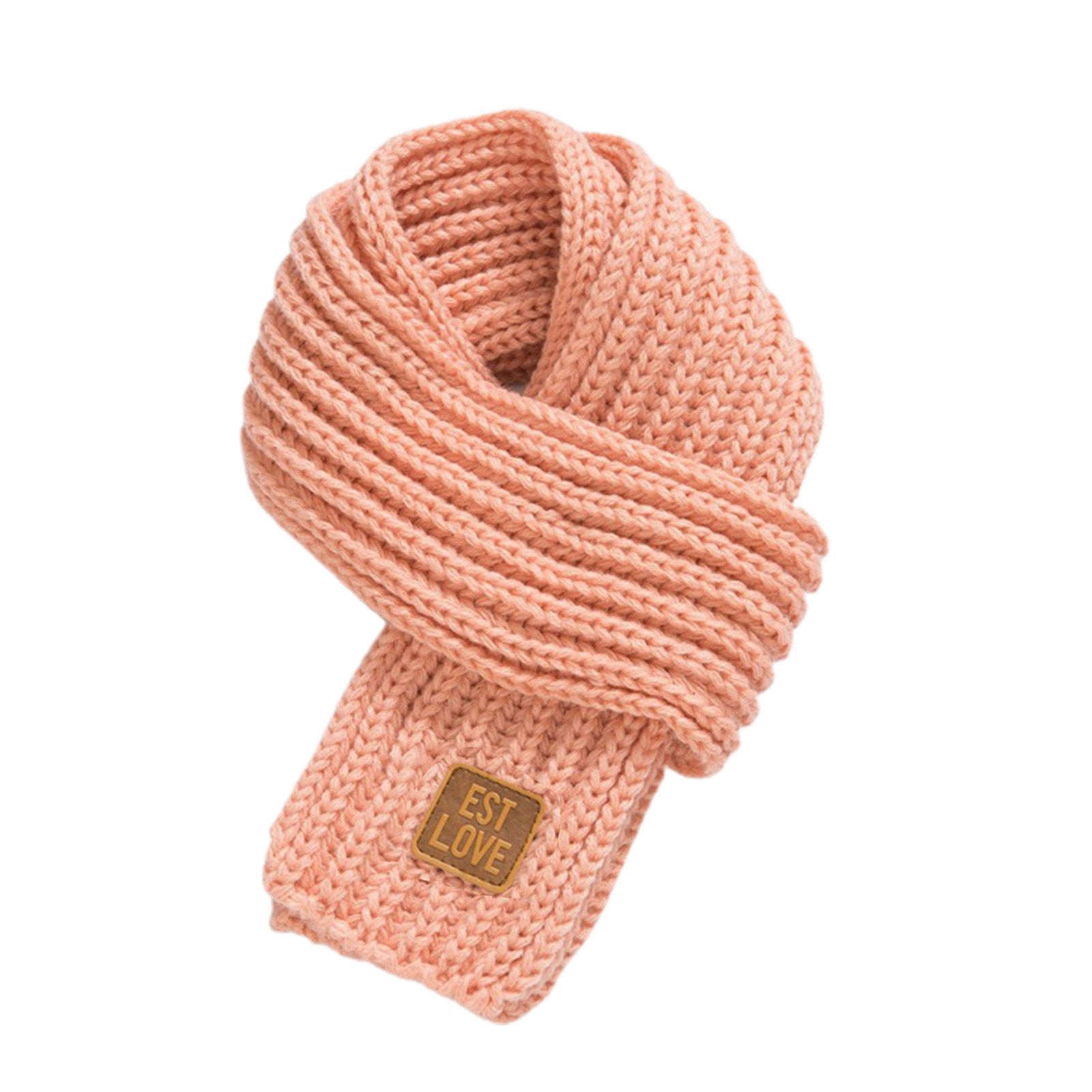Boys Scarf All Match Pure Color Knitting Scarf