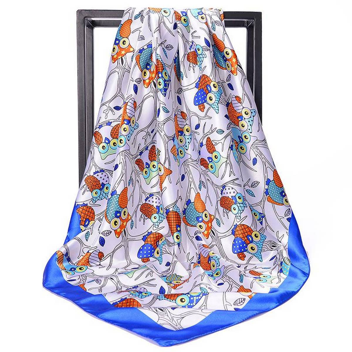 【BestGO】New 90*90cm Print Big Square Headscarf Hair Band Korean Style Fashion Lady  Silk Instagram Belt Office Beach  Girl Turban Shawl