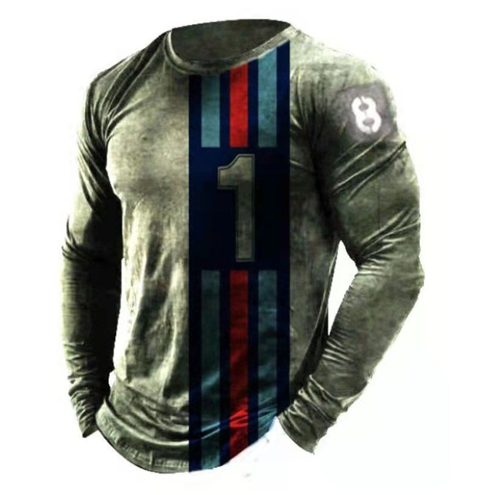 Vintage T Shirts 3d Printed Casual Long Sleeves Men's Loose Oversized T Shirts O Neck Comfort Sweatshirts European Clothes 5xl