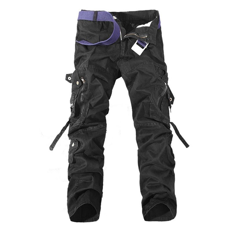 New Men Cargo Pants army green bigckets decoration mens Casual trousers easy wash male autumn army pants plus size 42