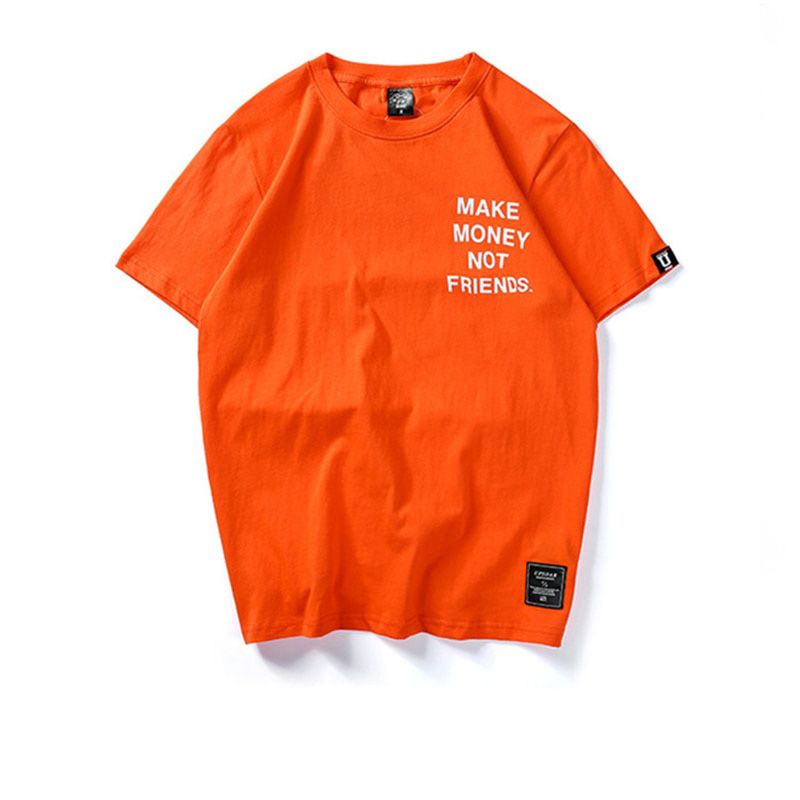 Fashion Men T-Shirts Summer Tops Tees  Hop Letter Printing Men's Tshirt Male Cotton Short Sleeve Make  Not Friends HH160