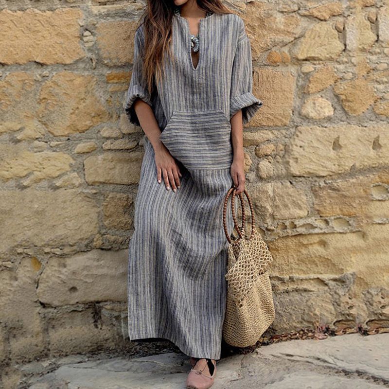 Cotton Women Blouse Shirt Dress Beach Vacation New Linen Cottons Casual Plus Size Womans Long Section Shirt
