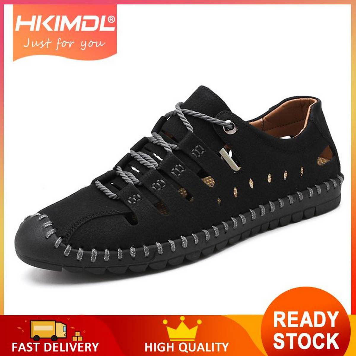 Big Size 38-48 Summer Men Formal Shoes Sandals Leather High Quality Beach Sandals Slippers Shoes Men Casual Shoes Lace-up Outdoor Male Shoes