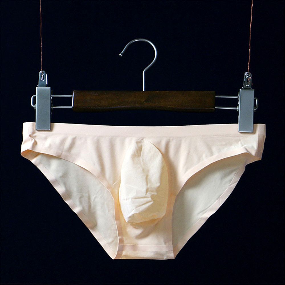 M-XXXL Thin Ice Silk Men Seamless Male Underpants Ultra-Thin Breathable Briefs Low Rise Soft Cueca