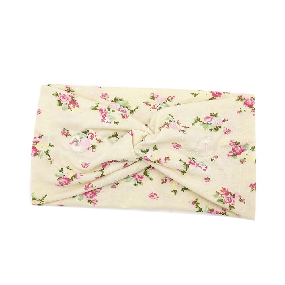 Fashion Floral Unisex Breathable Button Hair Band Sweatband Yoga Sports Headband