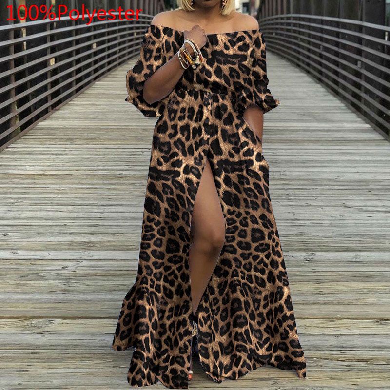 Women's Dress 2021 Celmia Autumn  High Waist White Maxi Robes High Split Long Sundress Three Quarter Sleeves Party Vestidos