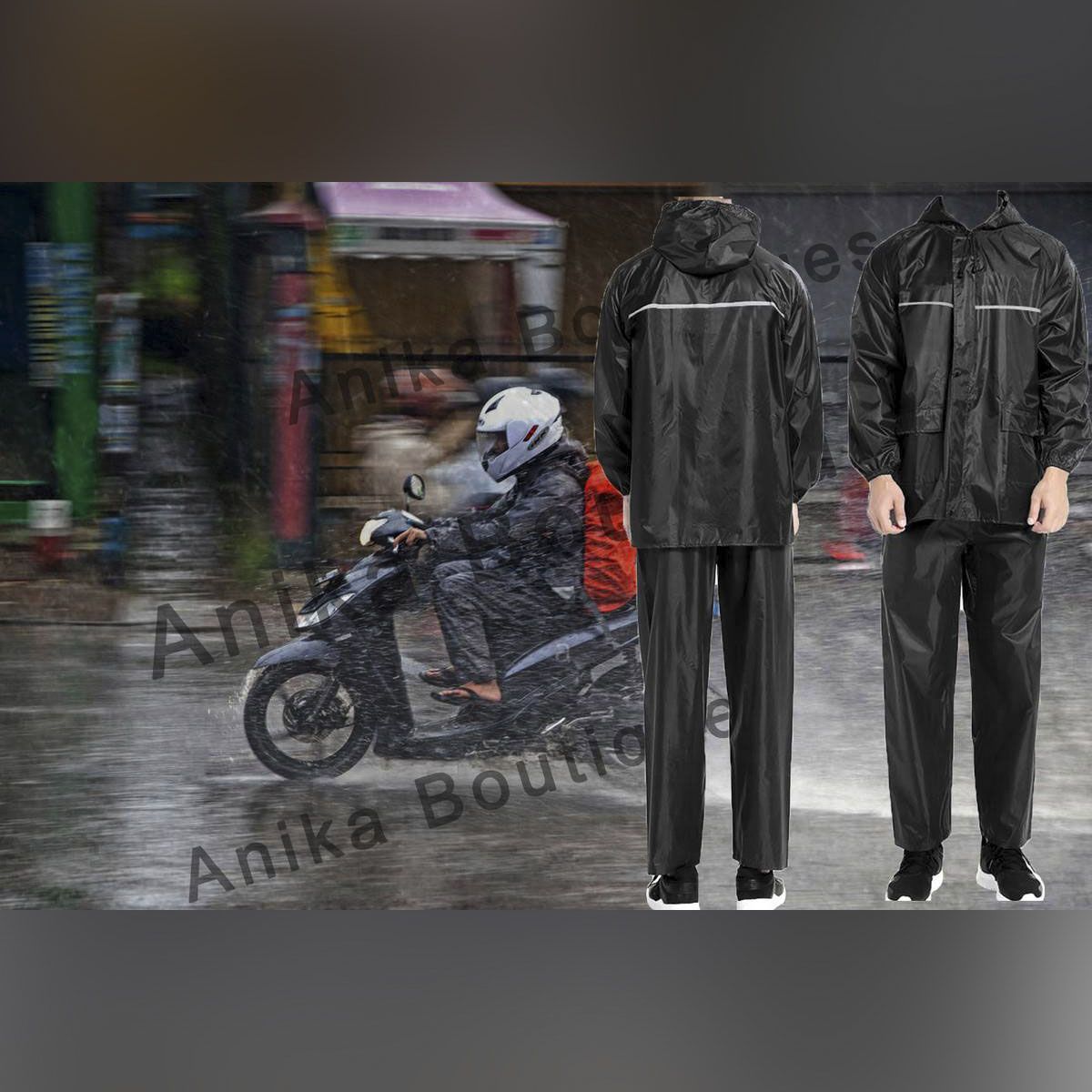 Raincoat For Men-Black Color