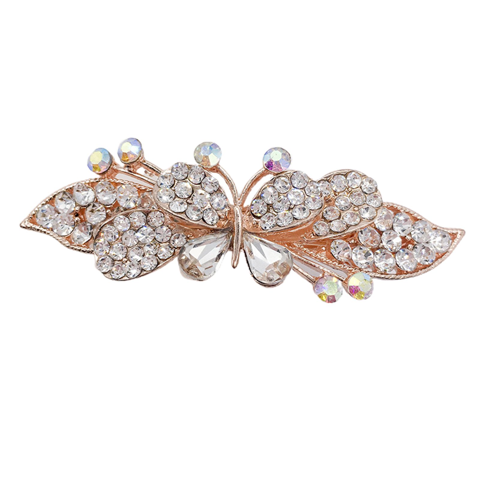 Hair Clip Different Shape Faux Rhinestone Inlaid Alloy Shiny Hair Barrette for Girl
