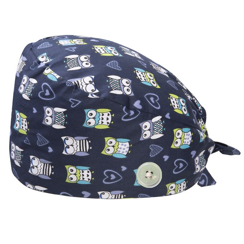 New Scrub Nurse Hat Surgicals Cap Floral Bouffant Cap Fashion Multicolor Nurse Scrub Cap Adjustable Bandage Turban