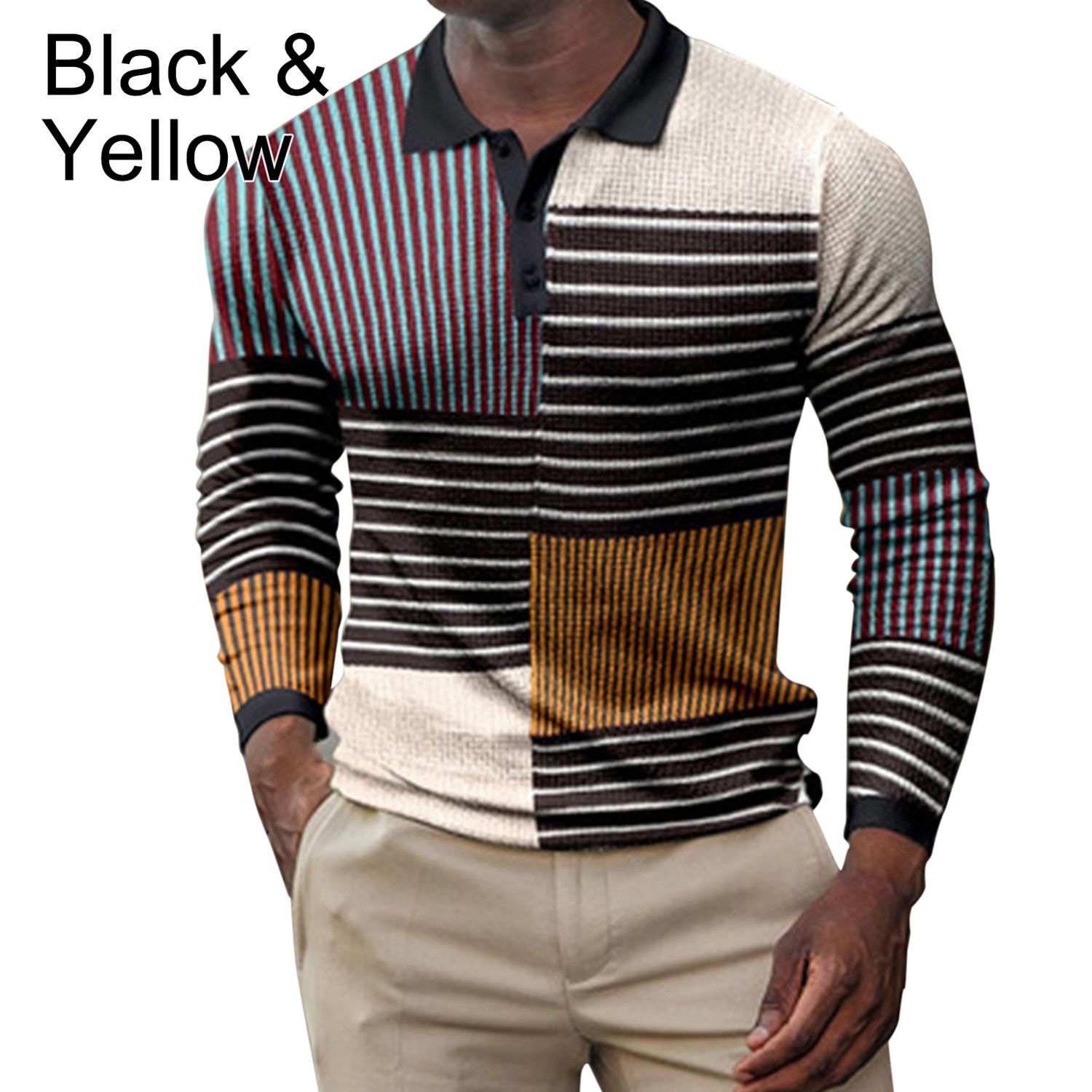 Men Shirt Half Cardigan Excellent Stretch Men Pullover