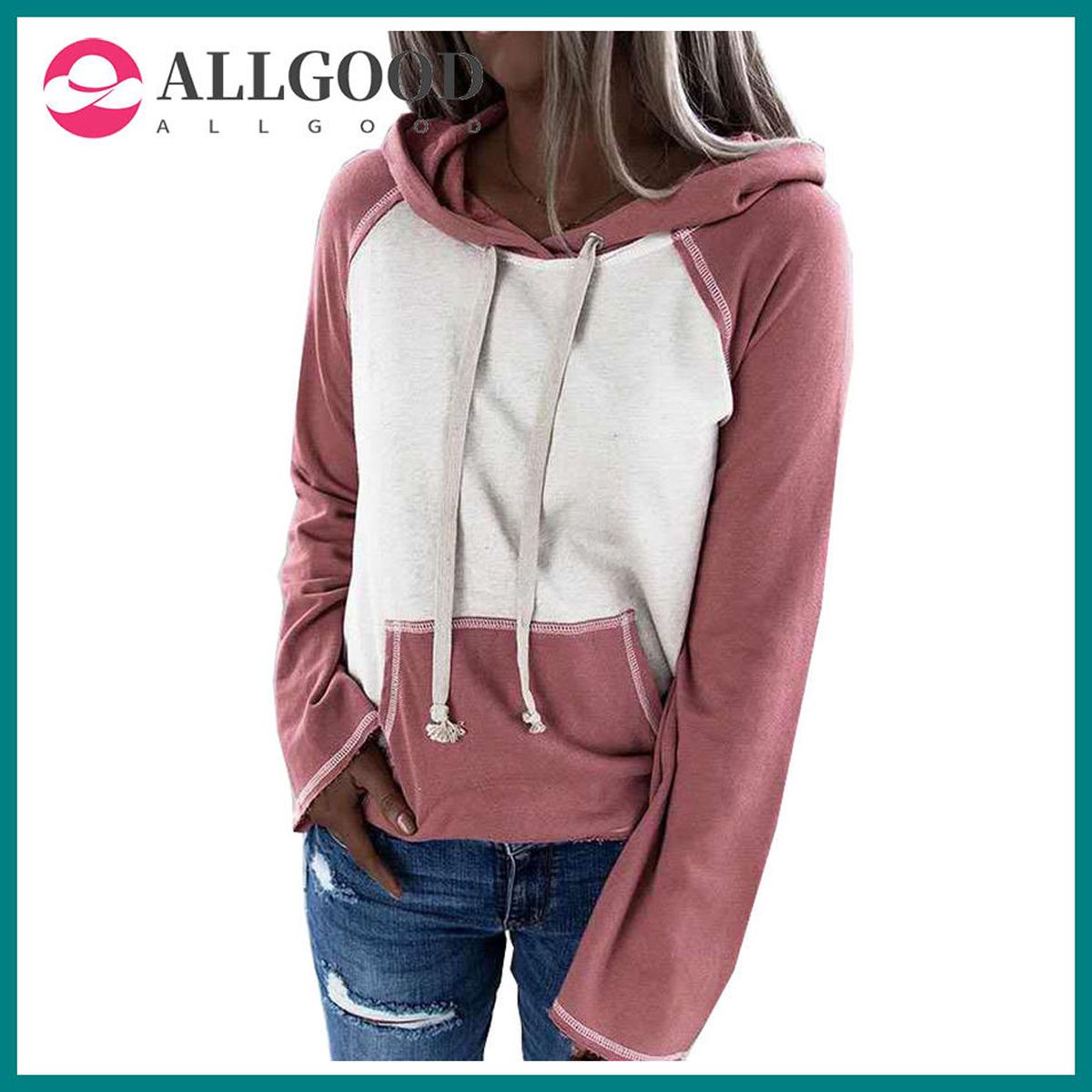 Patchwork Hoodies Women Autumn Winter Sweatshirts Harajuku Oversized Warm Drawstring Hooded Hoodies Pullover Pocket Tops S-5XL