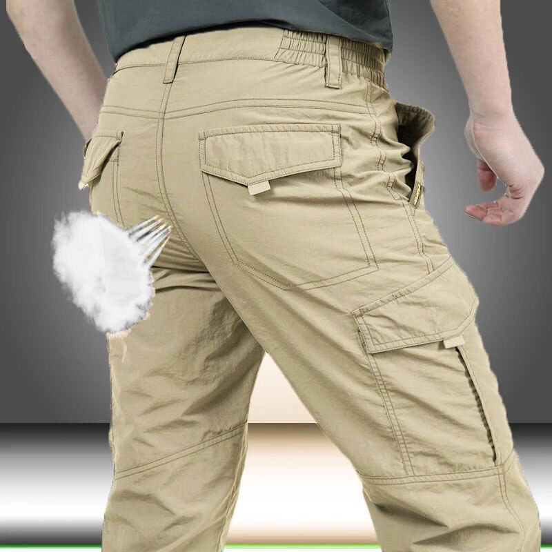 Mens Tactical Pants Multiplecket Elasticity  Urban Commuter Tacitcal Trousers Men Breathable Casual Hiking Cargo Pant