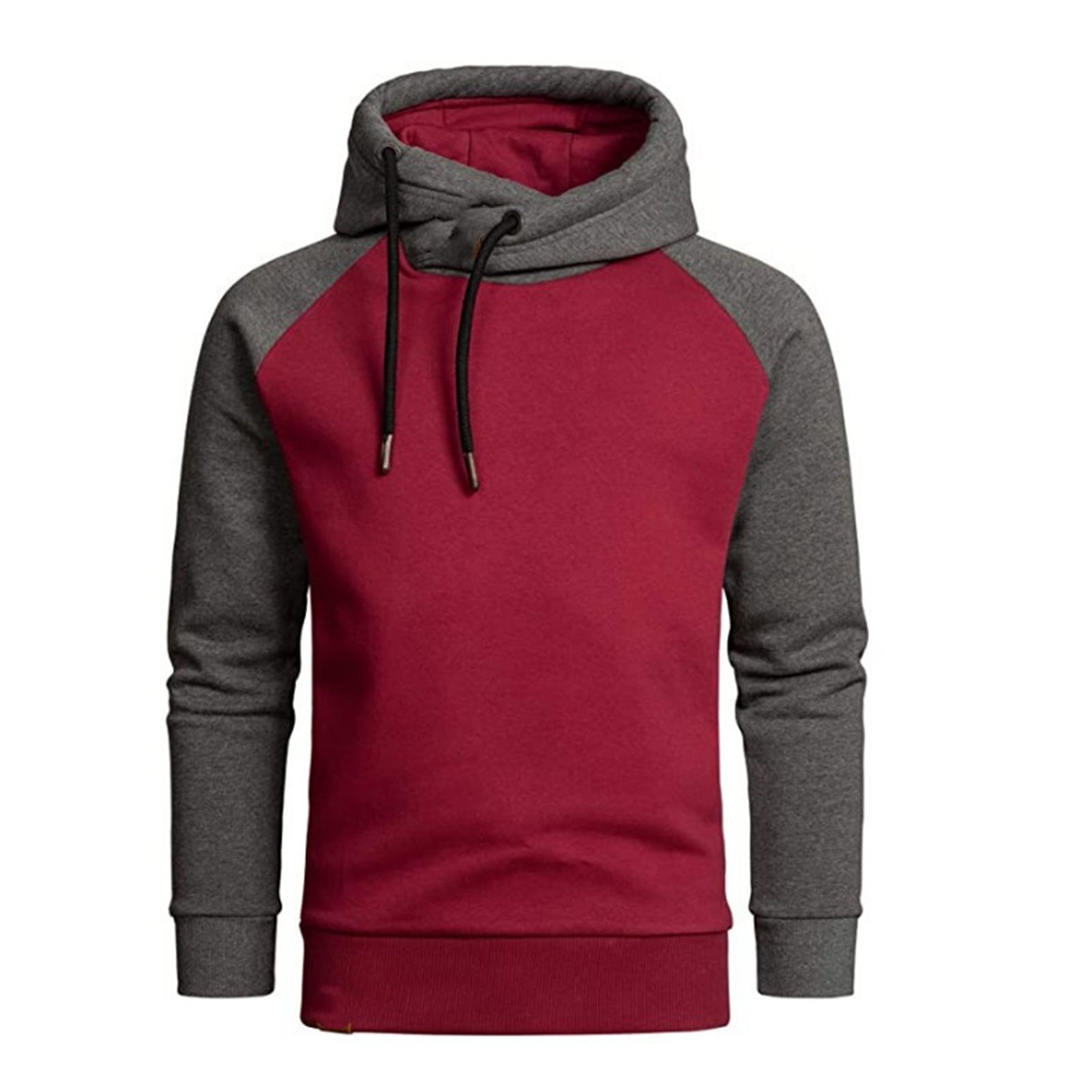 Hoodie Contrast Color Warm Patchwork Sweatshirt