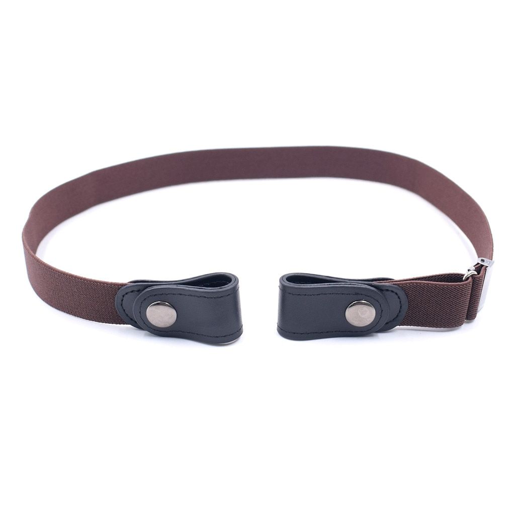 Women /Men PU Leather Belt Without Buckle Elastic Invisible Elastic Belt Children Jeans Belts No Raised Trouble #C1