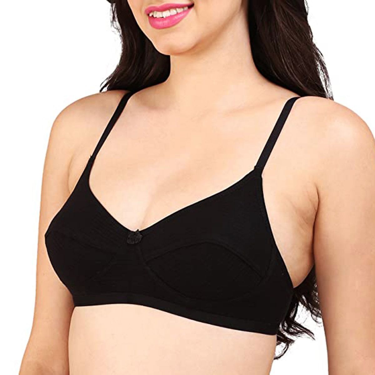 Cotton Foam Bra For Women (Black)