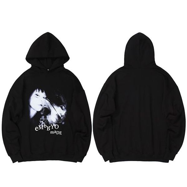Hop Streetwear Hoodie Sweatshirt Illusion Girl Letter Print Pullover Men Harajuku Cotton Casual Autumn Hooded Hoodie
