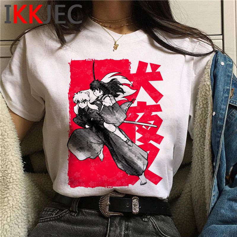 Feudal Demon InuyT-Shirts Men Sesshoumaru Higurashi Kagome Anime T Shirt CartoonShort Sleeve T-Shirts Hop Top Tees Male