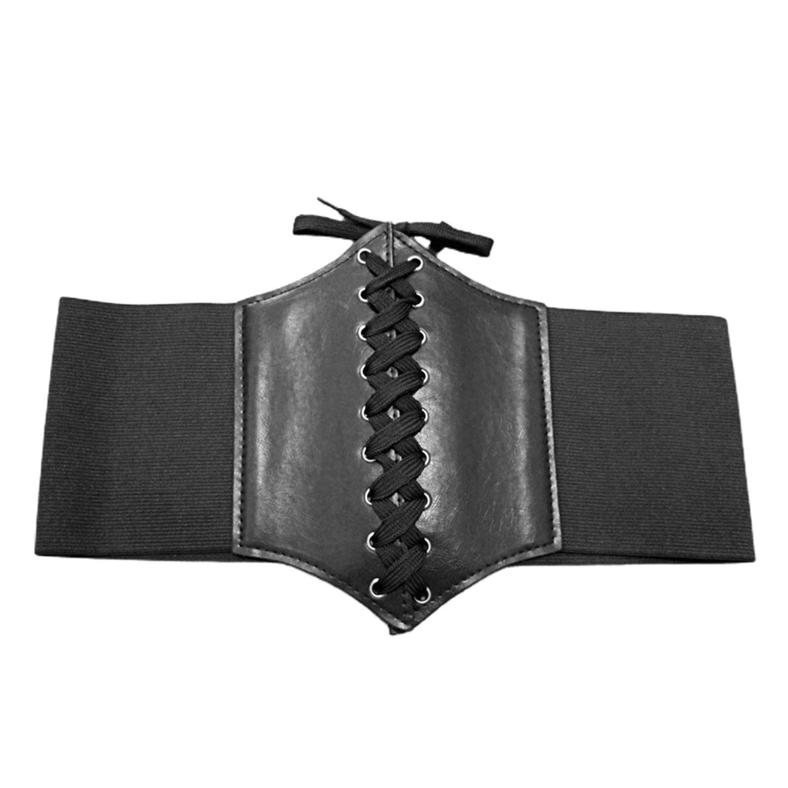 Corset High Waist Wide Faux Leather Women Girdle