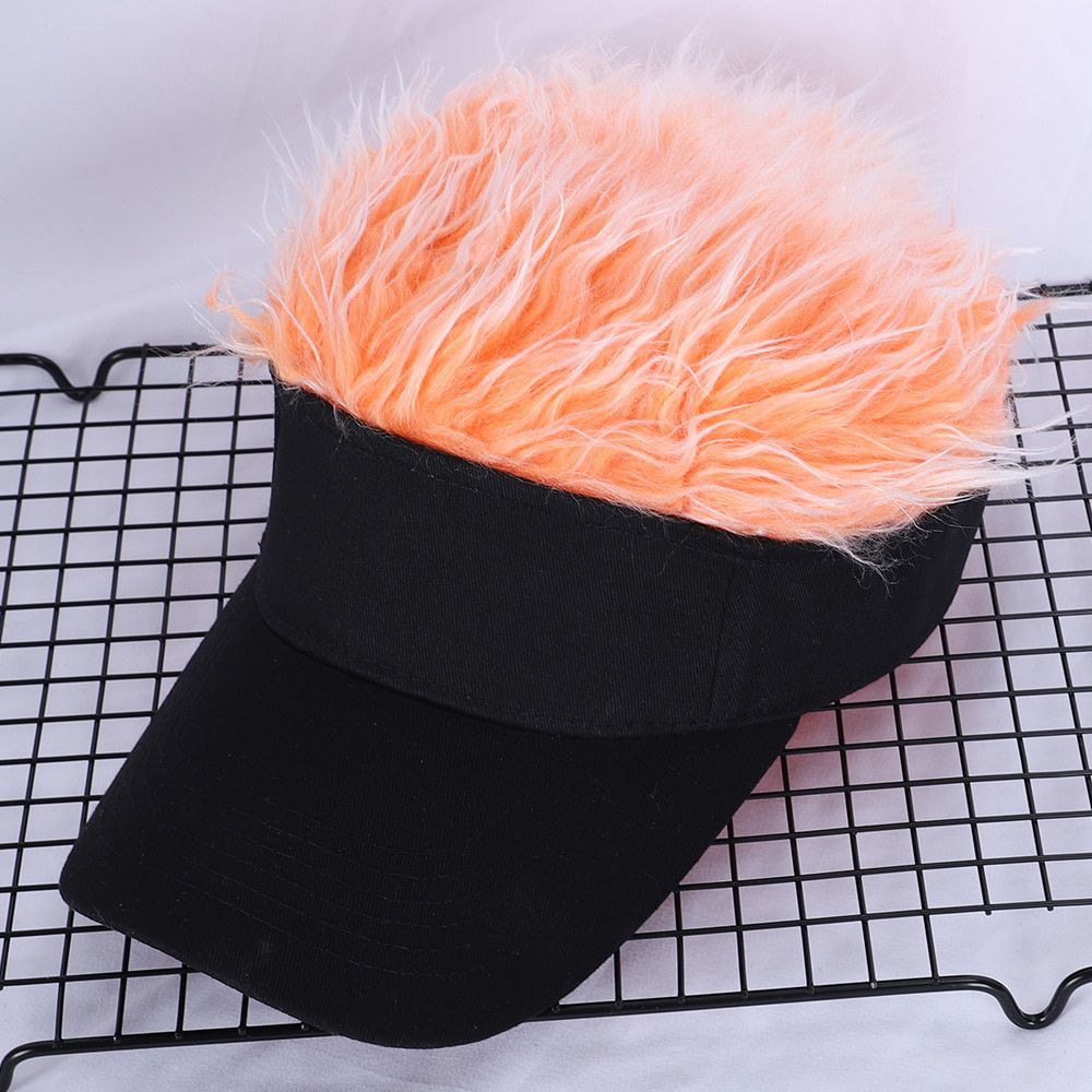 Men Women Concise Sunshade Adjustable Sun Visor Baseball Cap With Spiked Hairs Wig Hat With Spiked Wigs