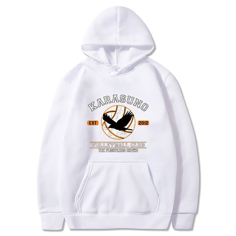 Anime Haikyuu Karasuno Volleyball Club Printed Hoodies Hooded Sweatshirts Pullovers Tops