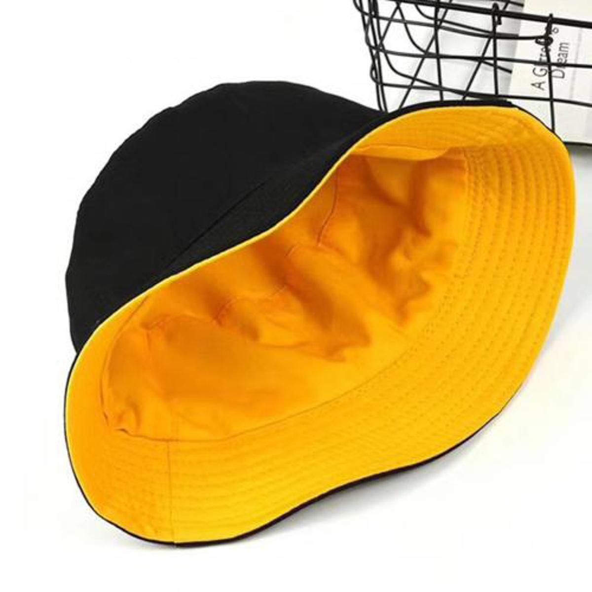 Fashion Women Color Flat Cotton Reversible Fisherman Hat Bucket Cap