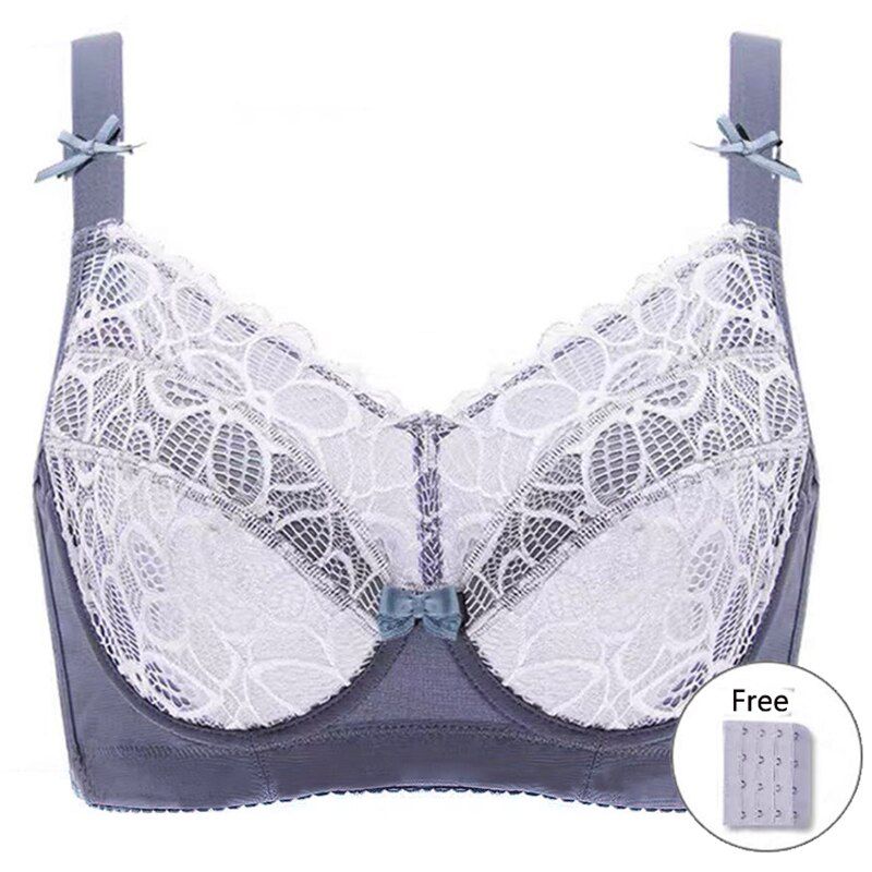 Plus Size Bras For Women Full Coverage Non-Padded Bralette Soft Cups Lace Up Embroidery Minimizer  Underwear Markdown Sale