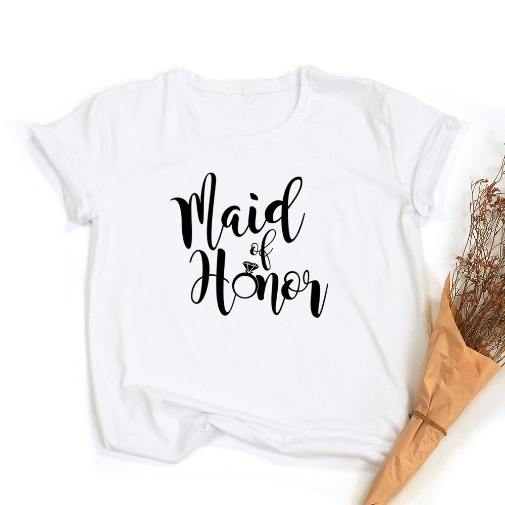 Bride Bachelorette Party Brides Team Maid of Honor Summer Women T-shirt Casual Wedding Female Tops Tees Camisetas Mujer