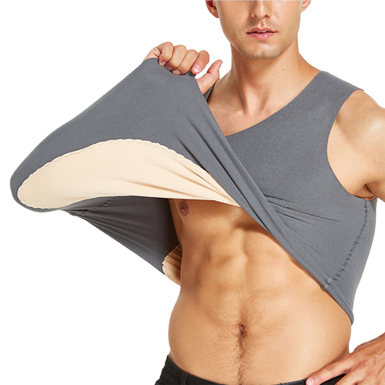 Man Underwear Waistcoat Seamless Thicken Winter Base Vest