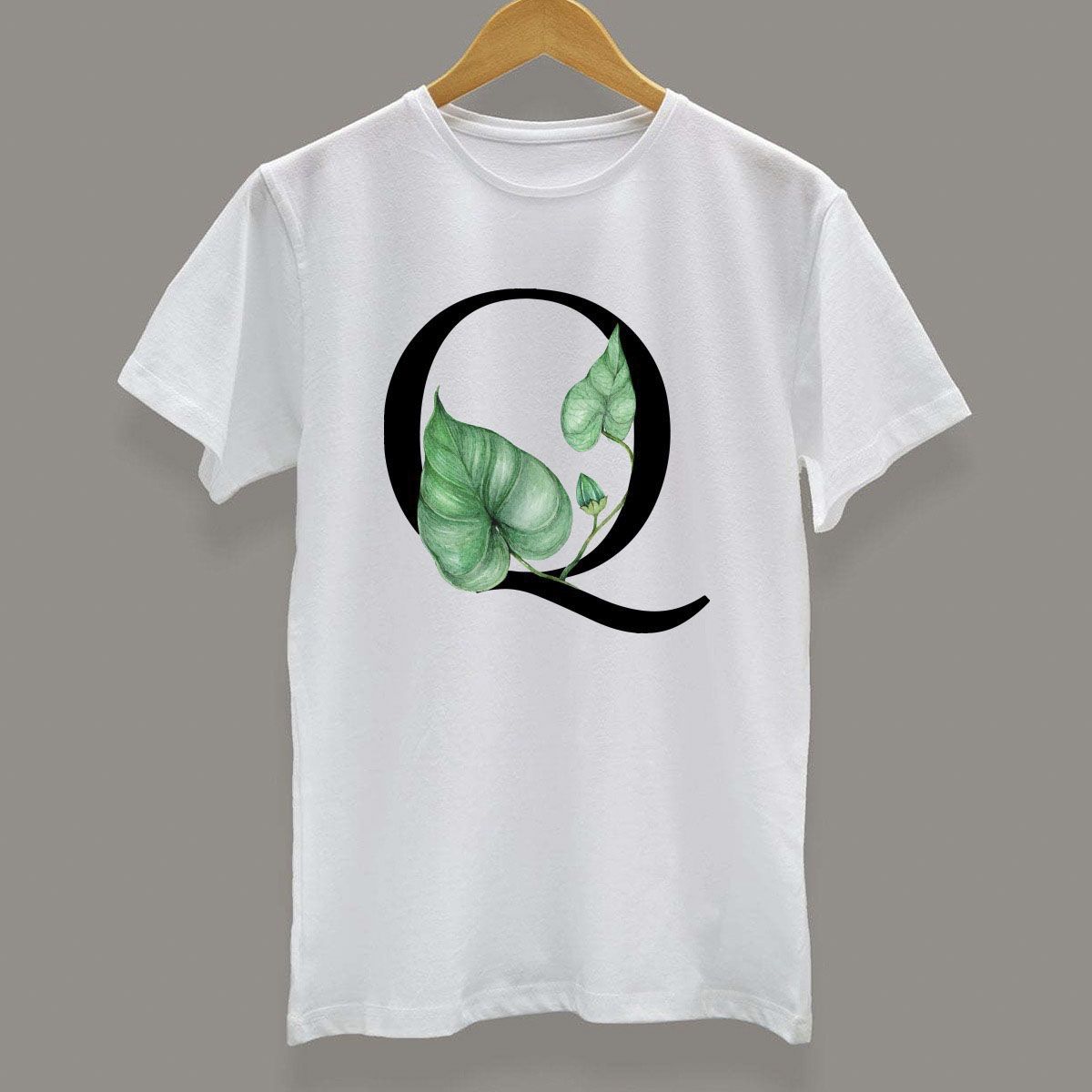 White Synthetic Alphabet T-Shirt A To Z T-Shart For Men - Tshirt For Men - T Shirt For Man - T Shirt For Man