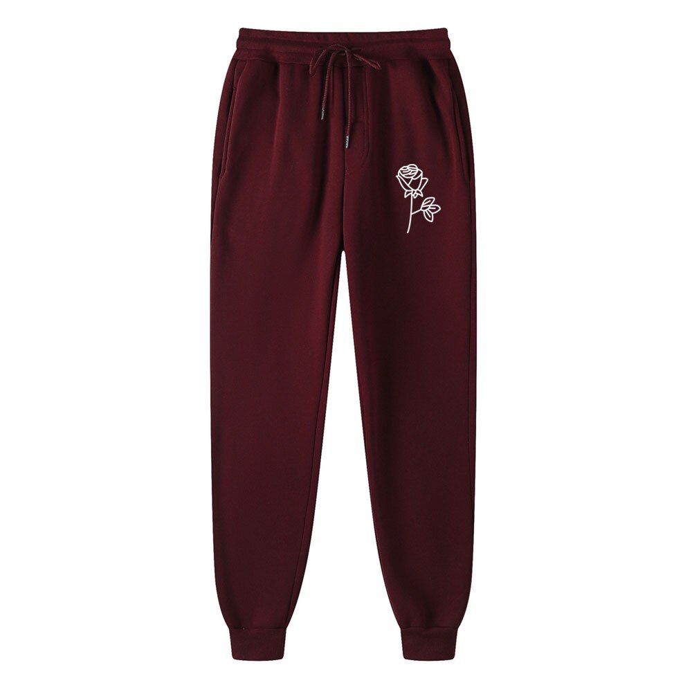 Rose Jogging Pants Men Cotton Soft Bodybuilding Joggers Sweatpants Long Trousers Sport Training Pants