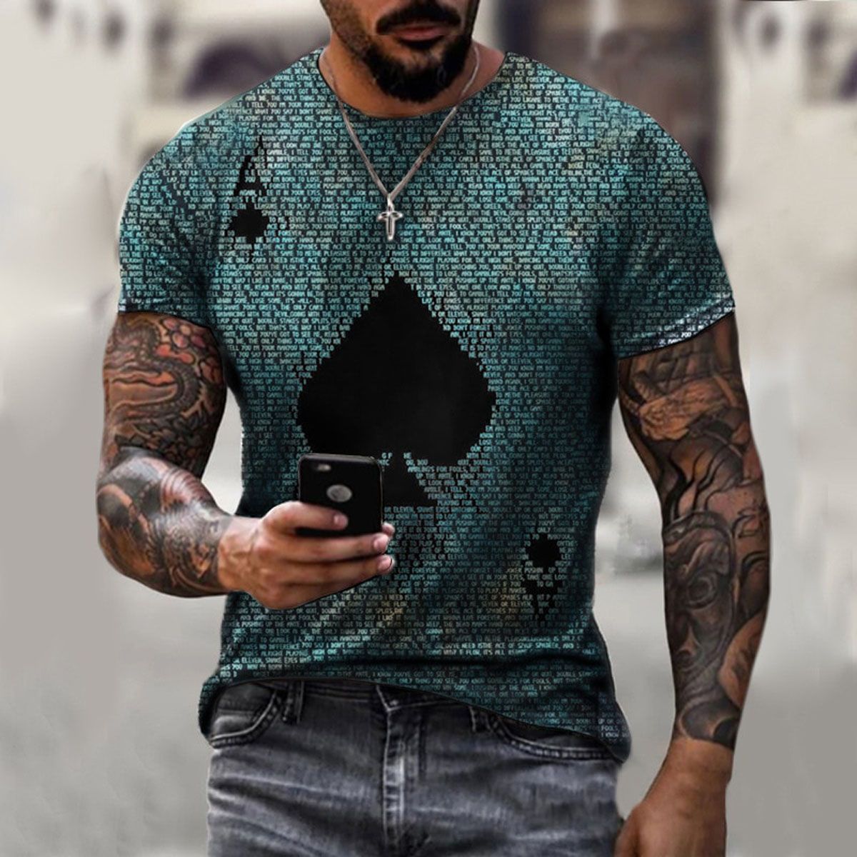 fashion men's summer T-shirt  letter printing short-sleeved O-neck pullover top casual T-shirt men's streetwe