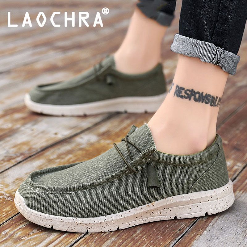 Casual Shoes For Men Lace Up Mens Canvas Shoes Fashion Flats Breathable Lightweight Men Sneakers Student Flat Men Shoes
