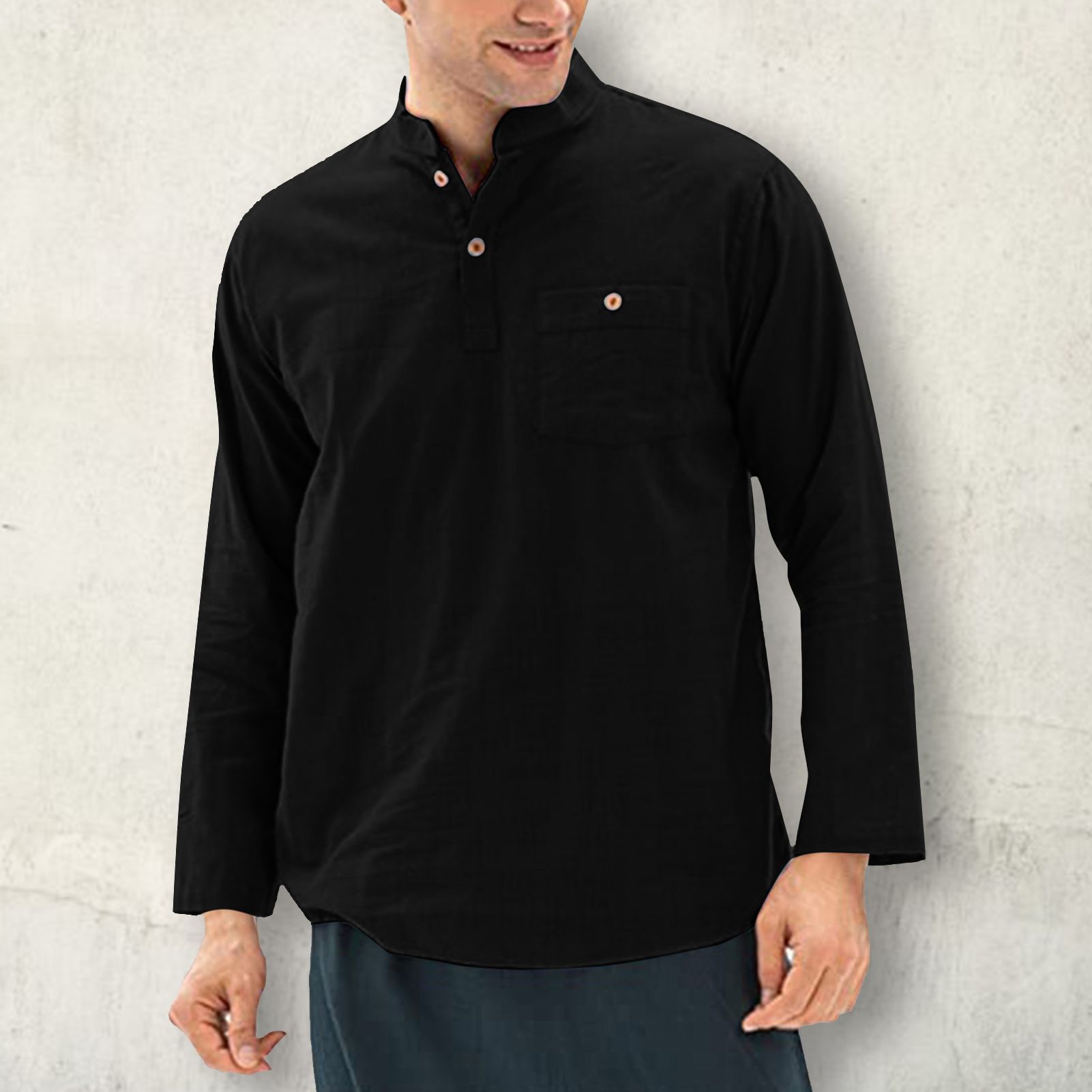 Sunnyheart Men Shirt Long Sleeve Pullover Summer Top